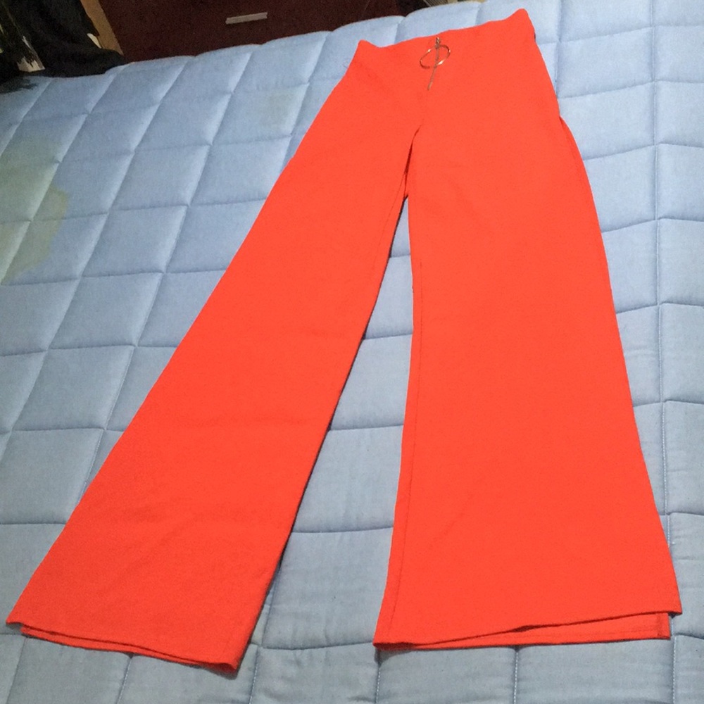 Side Slits Red Pants View 6